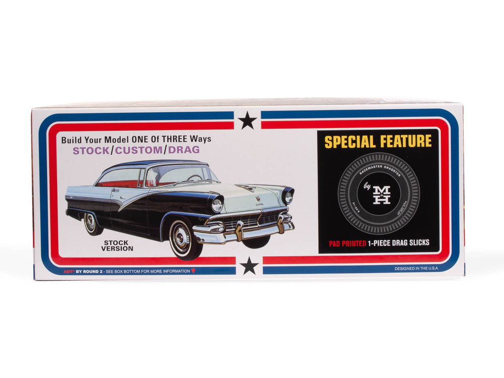 AMT 1956 Ford Victoria Hardtop 1:25 Scale Model Kit with pad printed 1-piece drag slicks