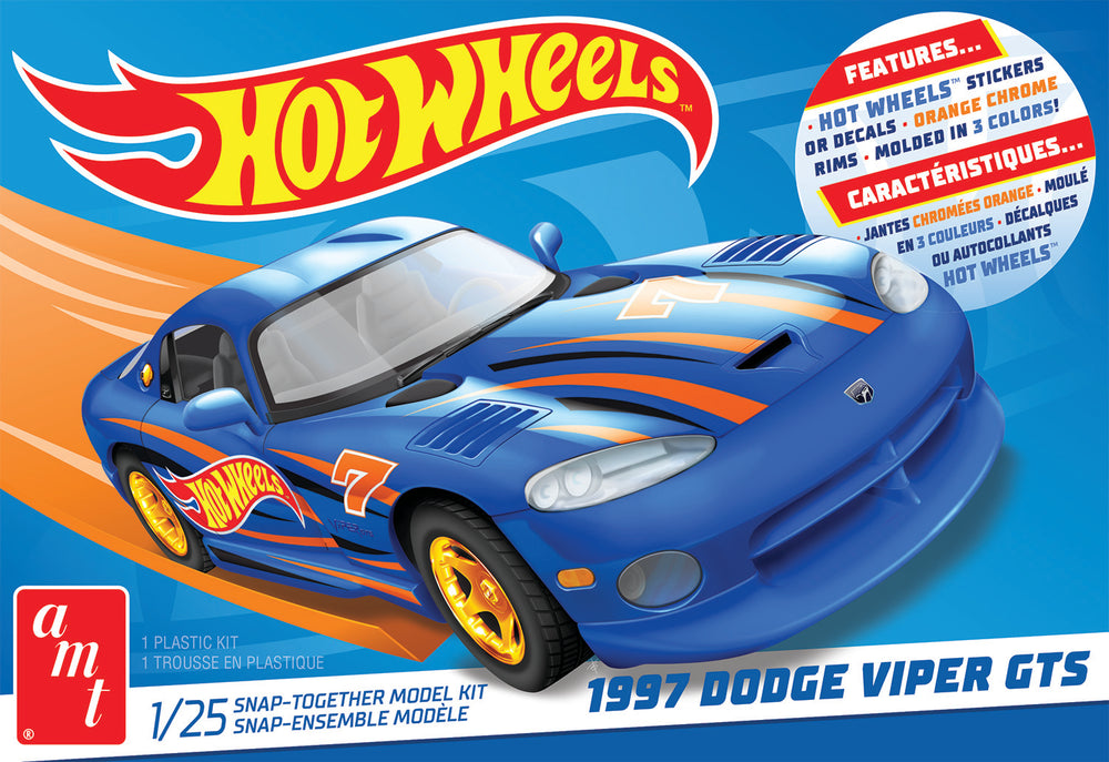 AMT Hot Wheels 1997 Dodge Viper GTS Snap 1:25 Scale Model Kit