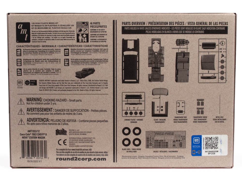 AMT 1963 Chevy II Nova Wagon w/Crates Coke 1:25 Scale Model Kit