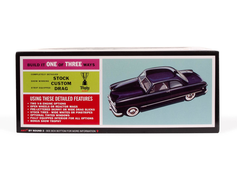 Dark purple AMT 1949 Ford Coupe The 49'er 1:25 Scale Model Kit in the box