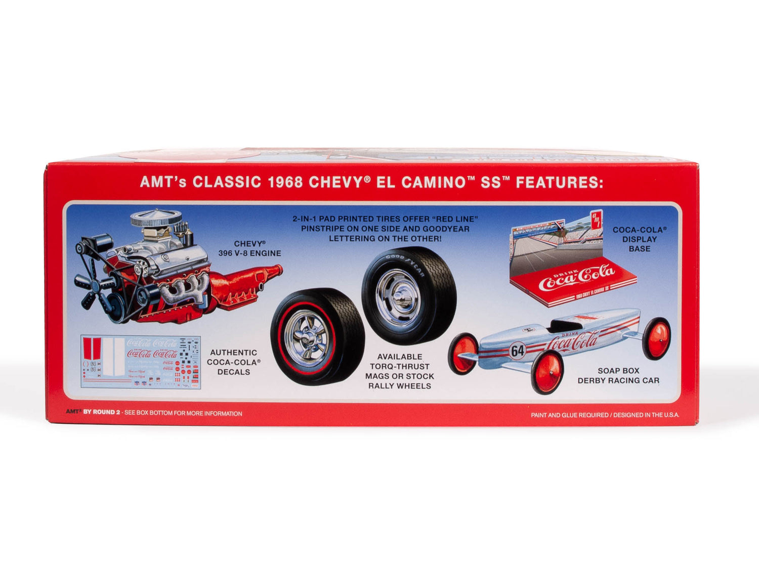 Features of AMT 1968 Chevy El Camino SS (Coca-Cola) 1:25 Scale Model Kit