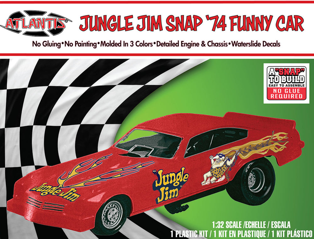 Atlantis Jungle Jim Vega Funny Car SNAP 1:32 Scale Model Kit