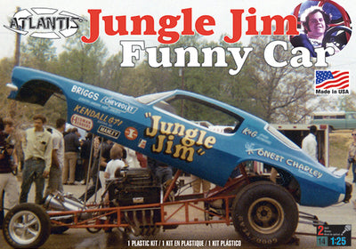 Atlantis 1971 Jungle Jim Camaro Funny Car 1:25 Scale Model Kit