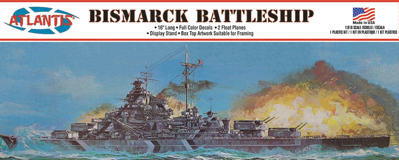 Atlantis Bismarck German Battleship 1:618 Scale Model Kit