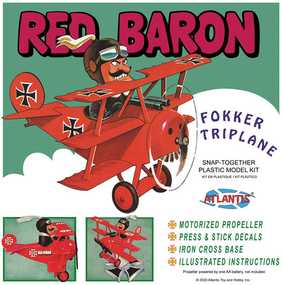 Atlantis Red Baron Fokker Tri Plane Snap Model Kit