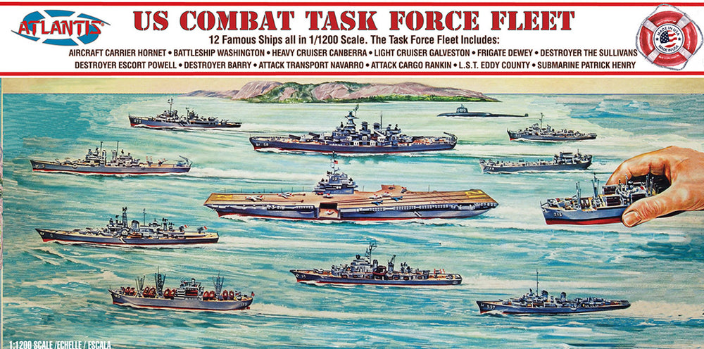 12 US combat task force fleet model ships