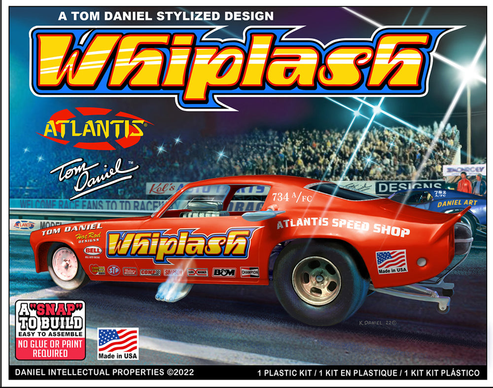 Atlantis Tom Daniel Whiplash Funny Car 1:32 Scale SNAP Model Kit