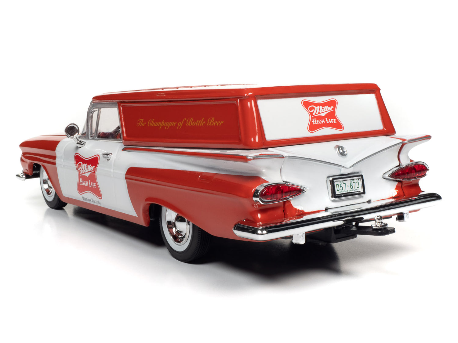 Auto World 1959 Chevrolet El Camino Sedan Delivery Truck Miller High Life 1:24 Scale Diecast