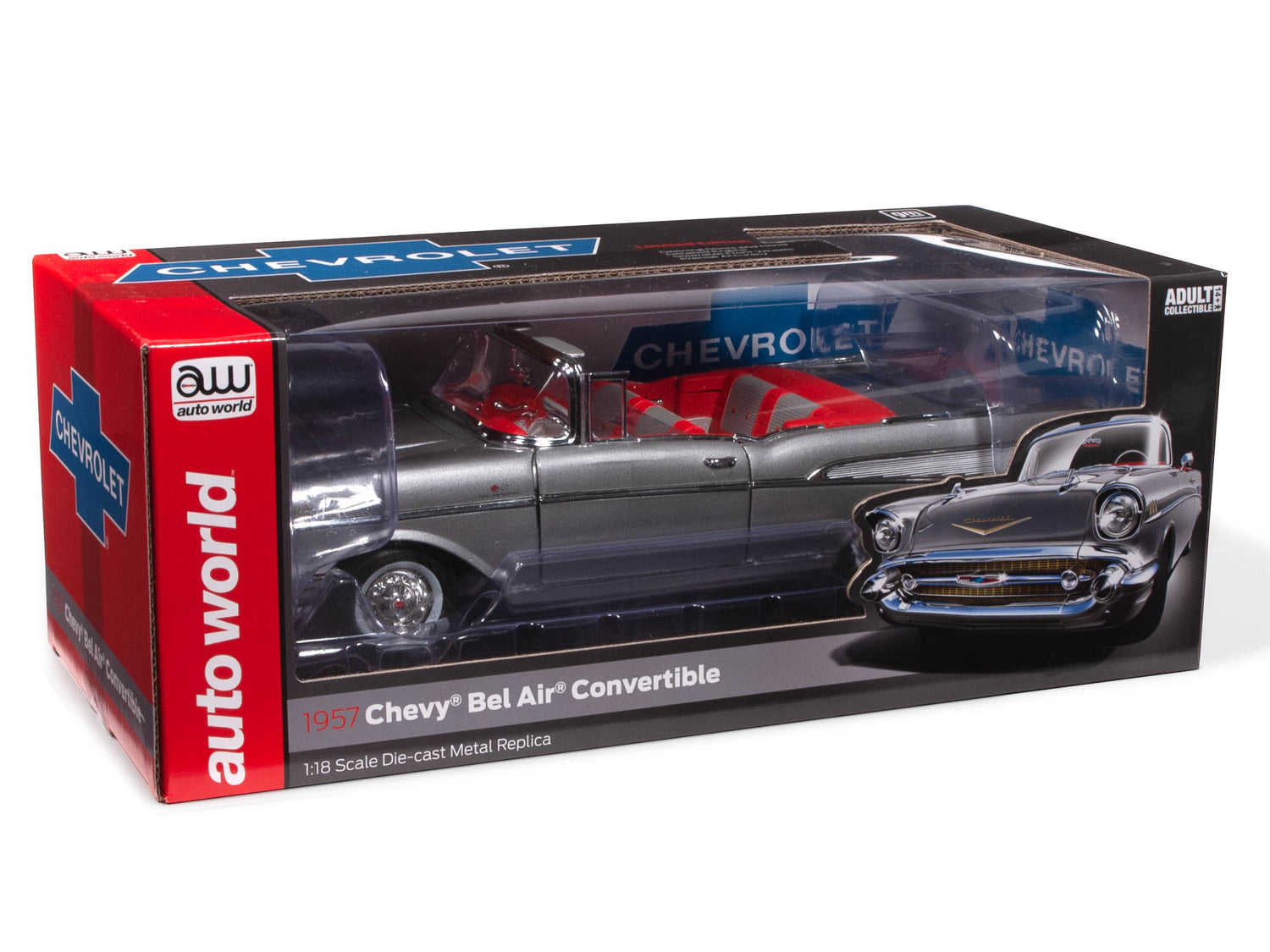 Auto World 1957 Chevrolet Bel Air Convertible 1:18 Scale Diecast