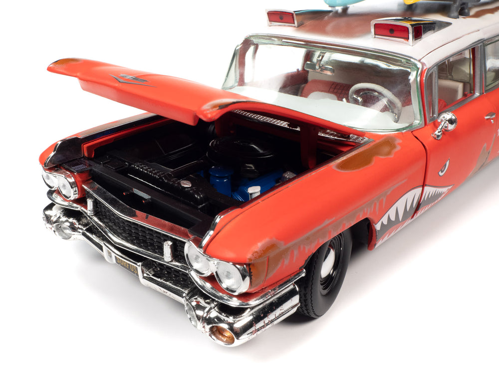 Auto World 1959 Cadillac Eldorado Ambulance Surf Shark 1:18 Scale Diecast