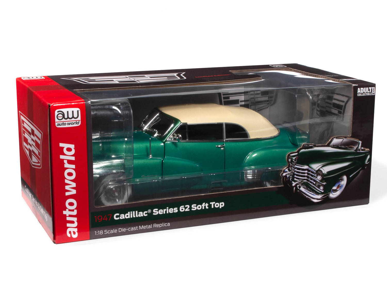 Auto World 1947 Cadillac Series 62 Cabriolet 1:18 Scale Diecast
