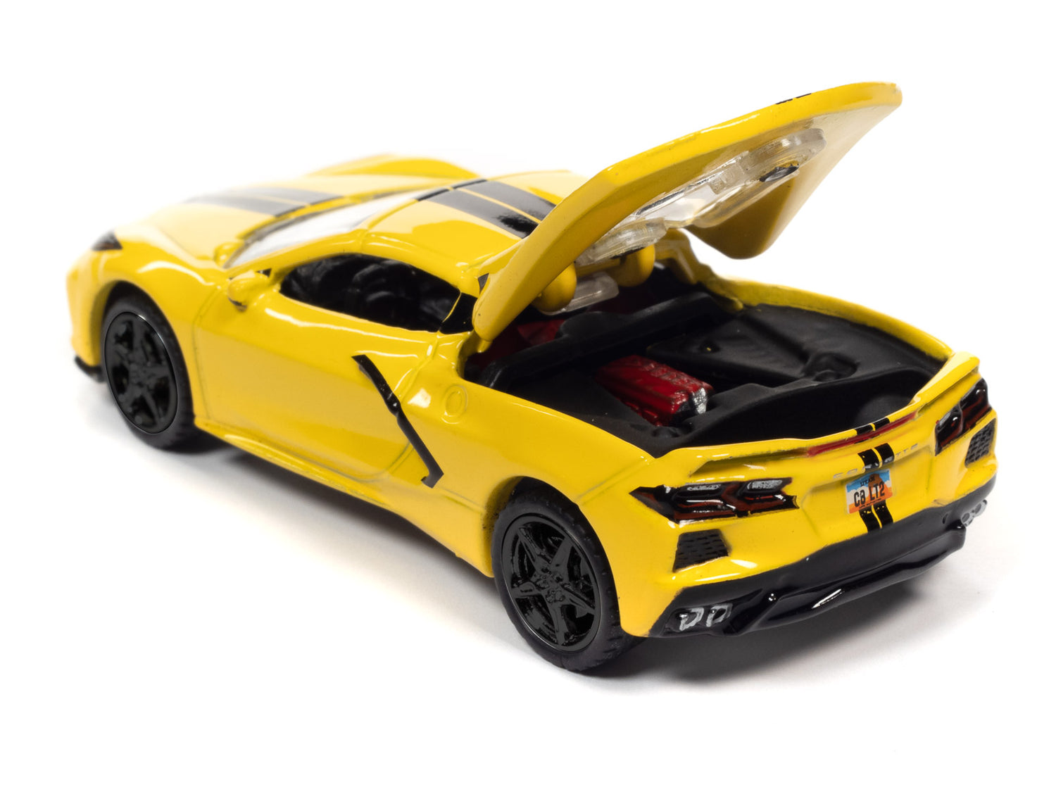 Auto World 2020 Chevrolet Corvette (Accelerate Yellow with Twin Black Stripes) 1:64 Diecast