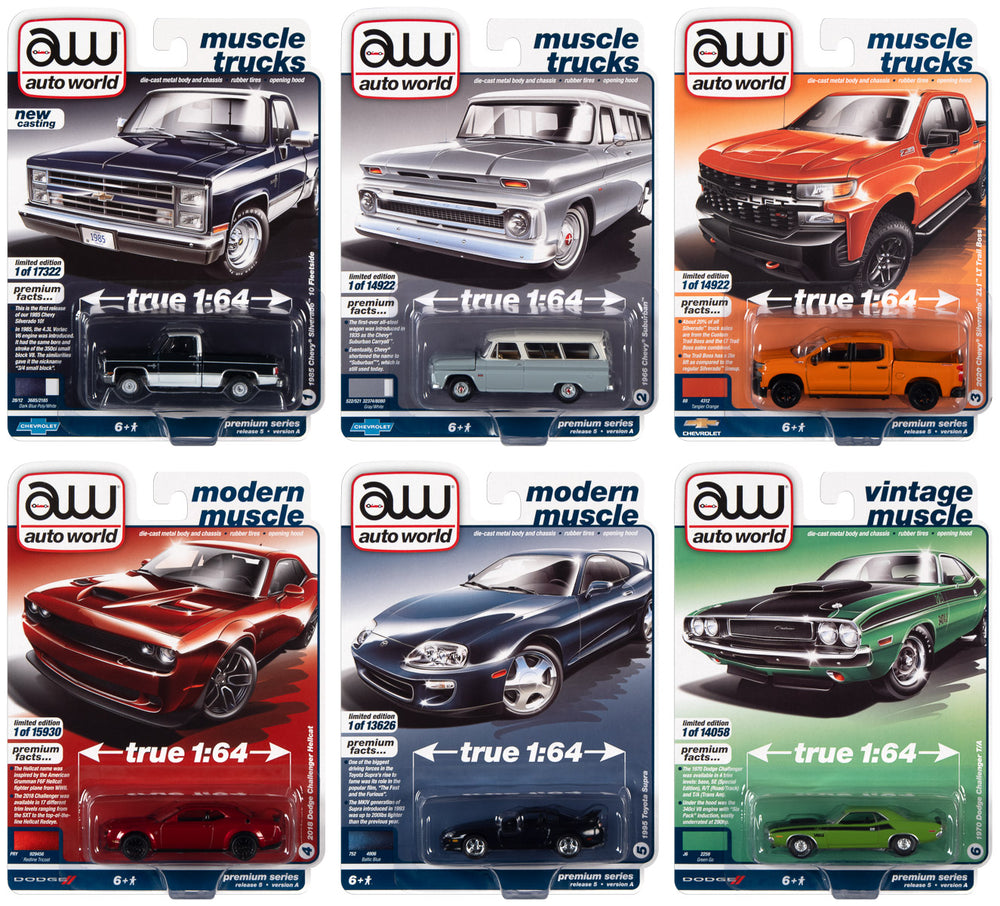 Auto World Premium 2021 Release 5 Set A (6-Car Sealed Case) 1:64 Diecast