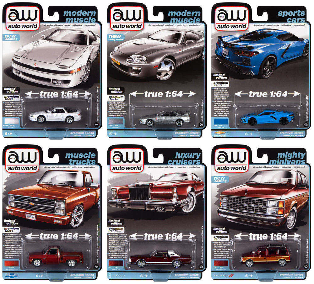 Auto World Premium 2023 Release 1 Set B (6-Car Sealed Case) 1:64 Diecast