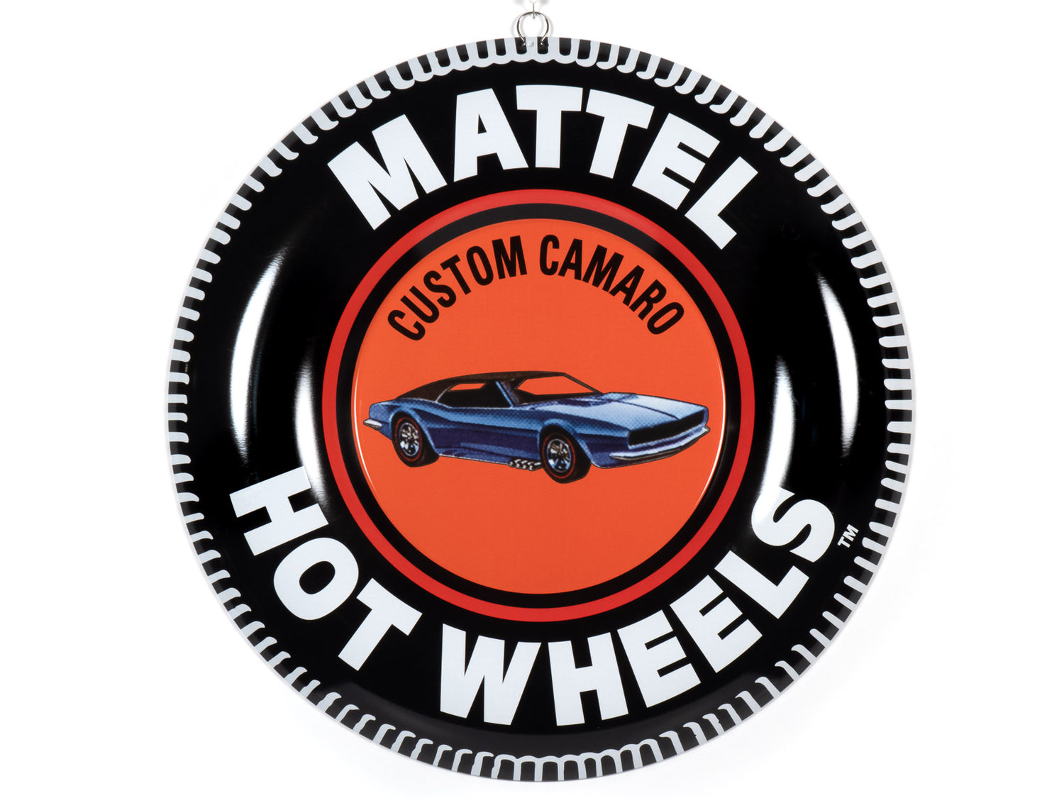 Auto World 12” Hot Wheels Collector Button Tin Sign Custom Camaro