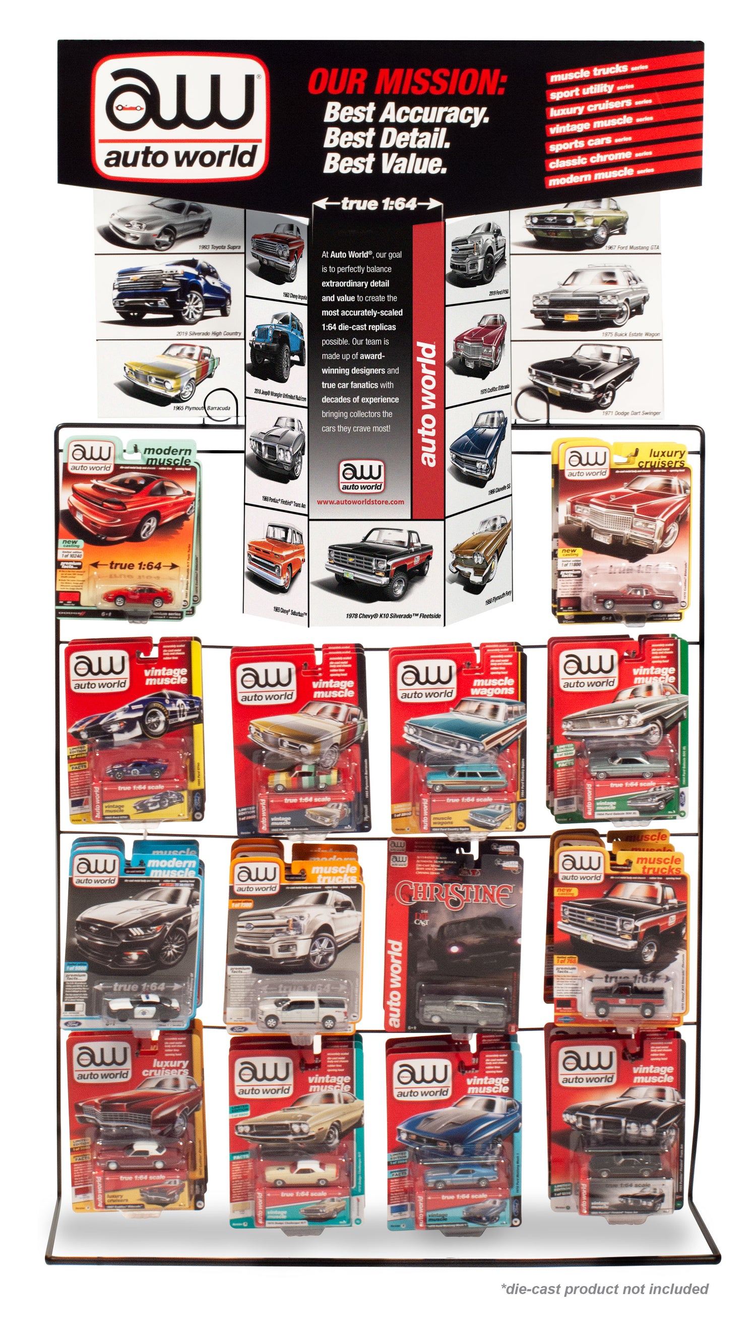 Auto World Counter Display Rack for 1:64 Diecast (CARS NOT INCLUDED)