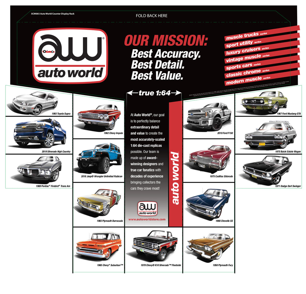 Auto World Counter Display Rack for 1:64 Diecast (CARS NOT INCLUDED)