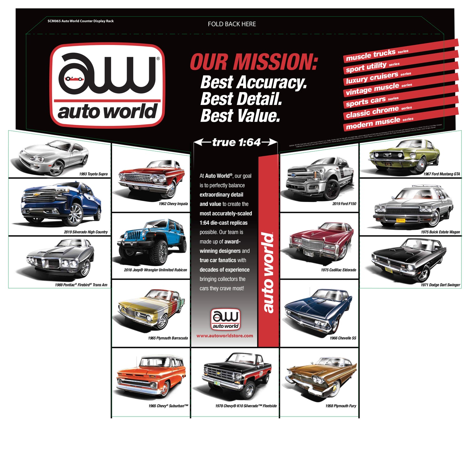 Auto World Counter Display Rack for 1:64 Diecast (CARS NOT INCLUDED)