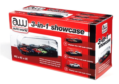 Auto World 3 in 1 Display Case (Interchangeable Inserts)