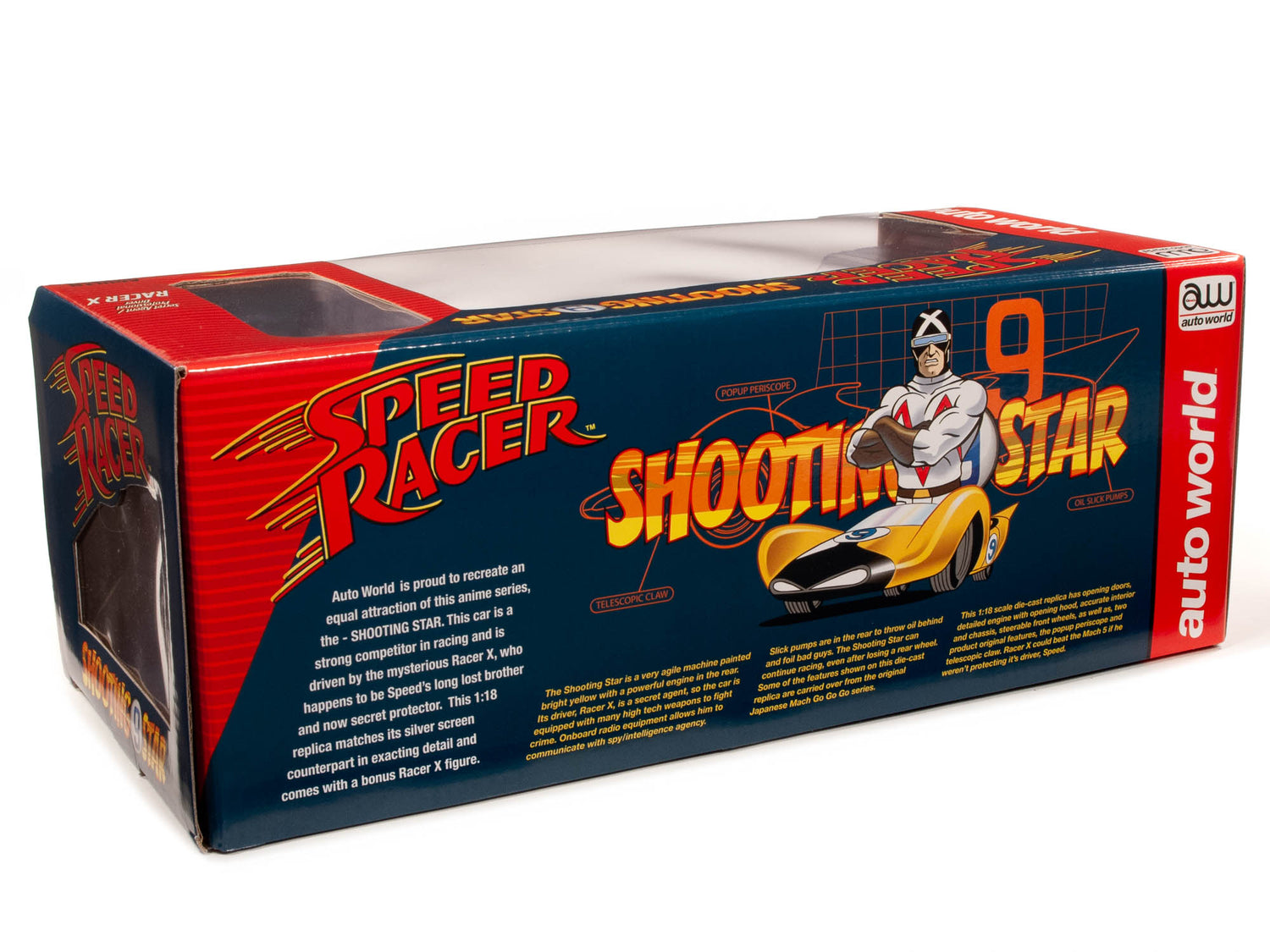 Auto World Speed Racer Shooting Star with Racer X Figure 1:18 Scale Diecast