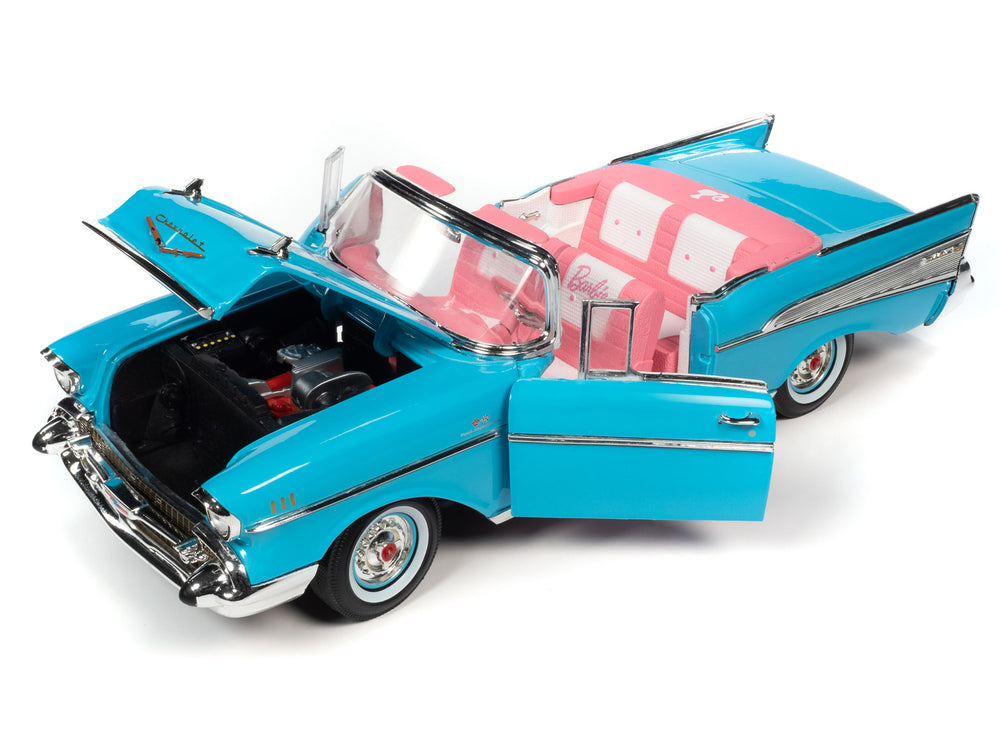 Auto World Barbie 1957 Chevy Bel Air Convertible (Aqua Blue) 1:18 Scale Diecast