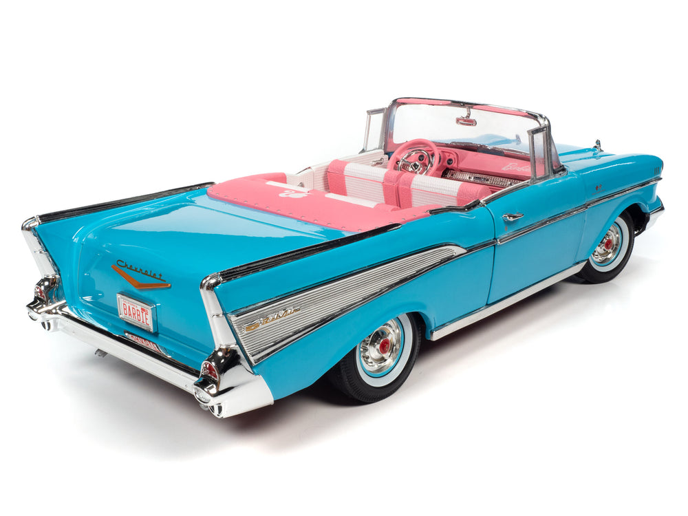 Auto World Barbie 1957 Chevy Bel Air Convertible (Aqua Blue) 1:18 Scale Diecast