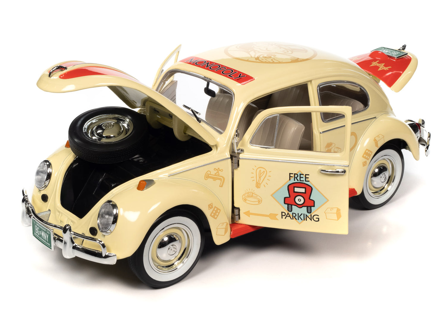 Auto World 1963 Volkswagen Beetle Monopoly Free Parking 1:18 Scale Diecast