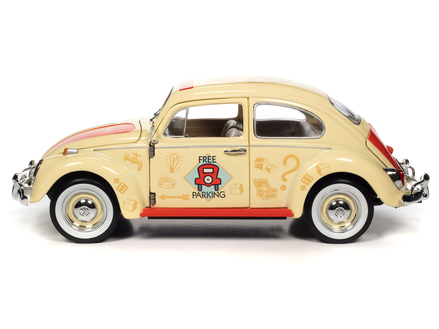 Auto World 1963 Volkswagen Beetle Monopoly Free Parking 1:18 Scale Diecast