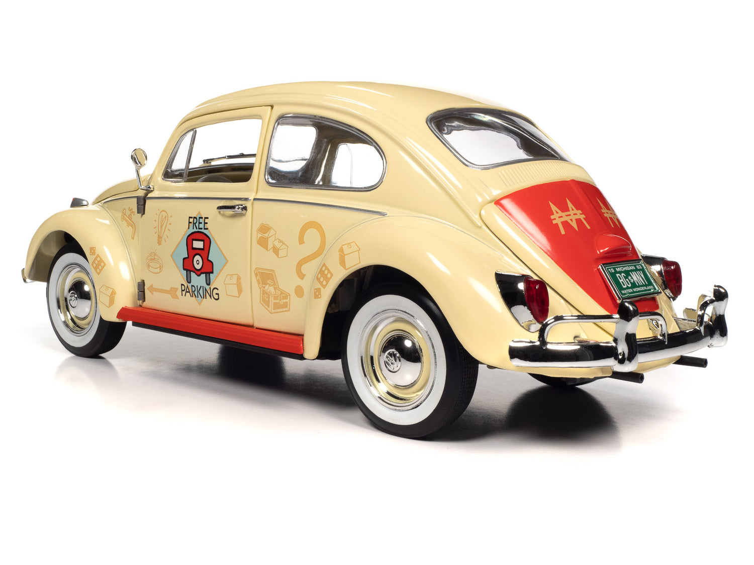 Auto World 1963 Volkswagen Beetle Monopoly Free Parking 1:18 Scale Diecast