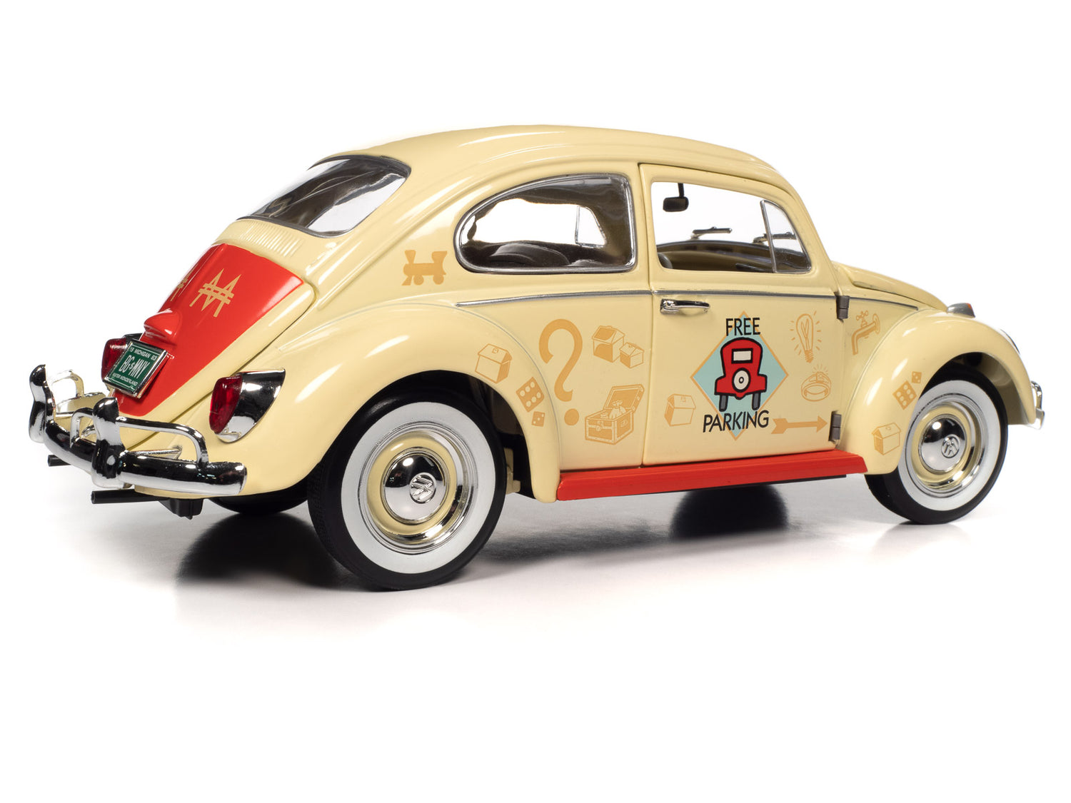 Auto World 1963 Volkswagen Beetle Monopoly Free Parking 1:18 Scale Diecast