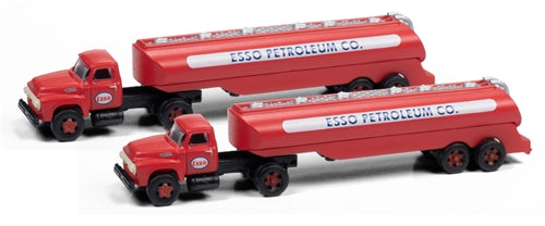 Classic Metal Works 1954 Ford w-Tanker Trailer (ESSO Petroleum) (2-Pack) 1:160 N Scale