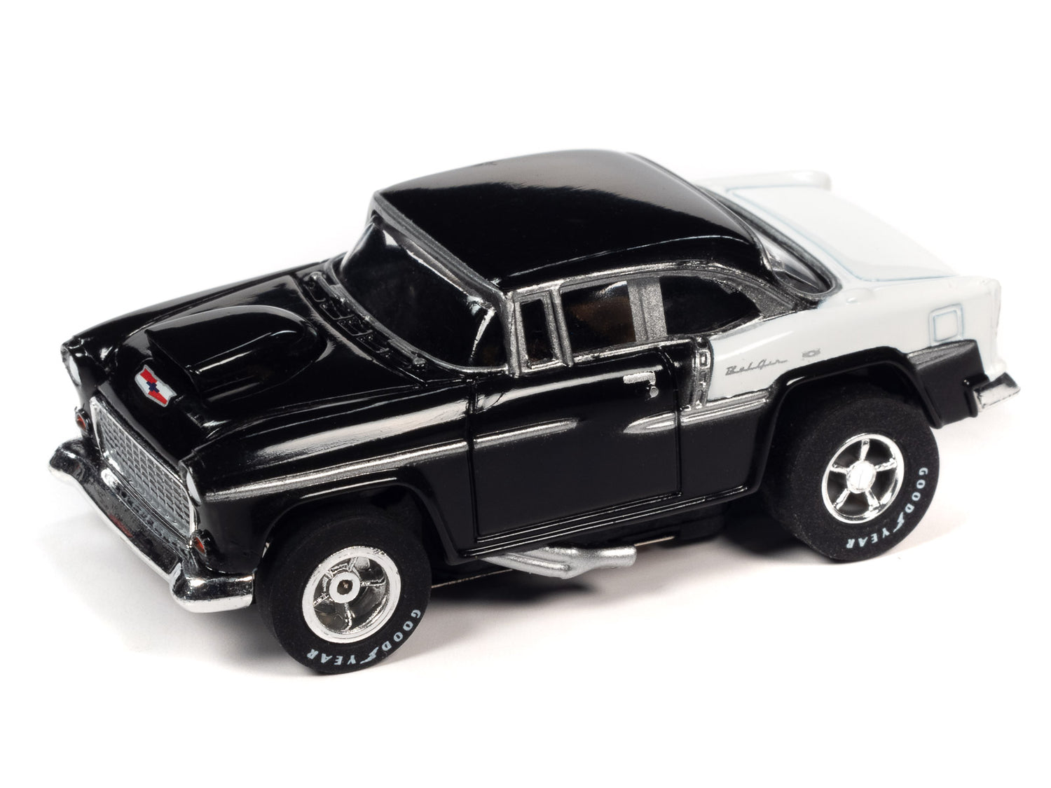 Auto World Xtraction 1955 Chevy Bel Air (Black/White) HO Slot Car