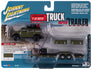 Johnny Lightning Hummer H2  (Moss Green) w/Open Trailer 1:64 Diecast