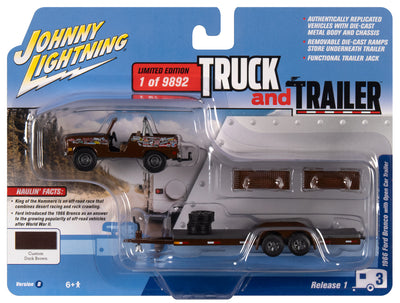 Johnny Lightning 1966 Ford Bronco w/Open Trailer & Tires  (King of the Hammers) 1:64 Diecast