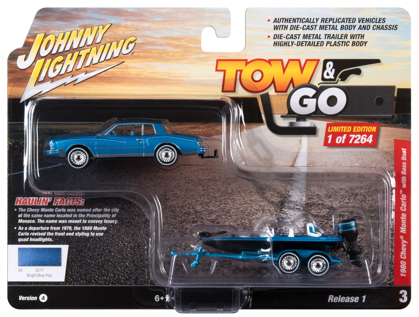 Johnny Lightning 1980 Chevrolet Monte Carlo w/Bass Boat