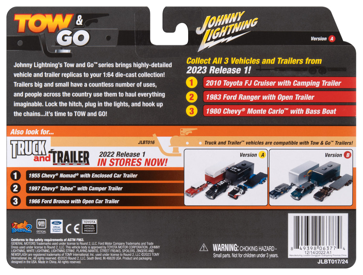Johnny Lightning 2010 Toyota FJ Cruiser w/Camping Trailer (Brick Red) 1:64 Diecast