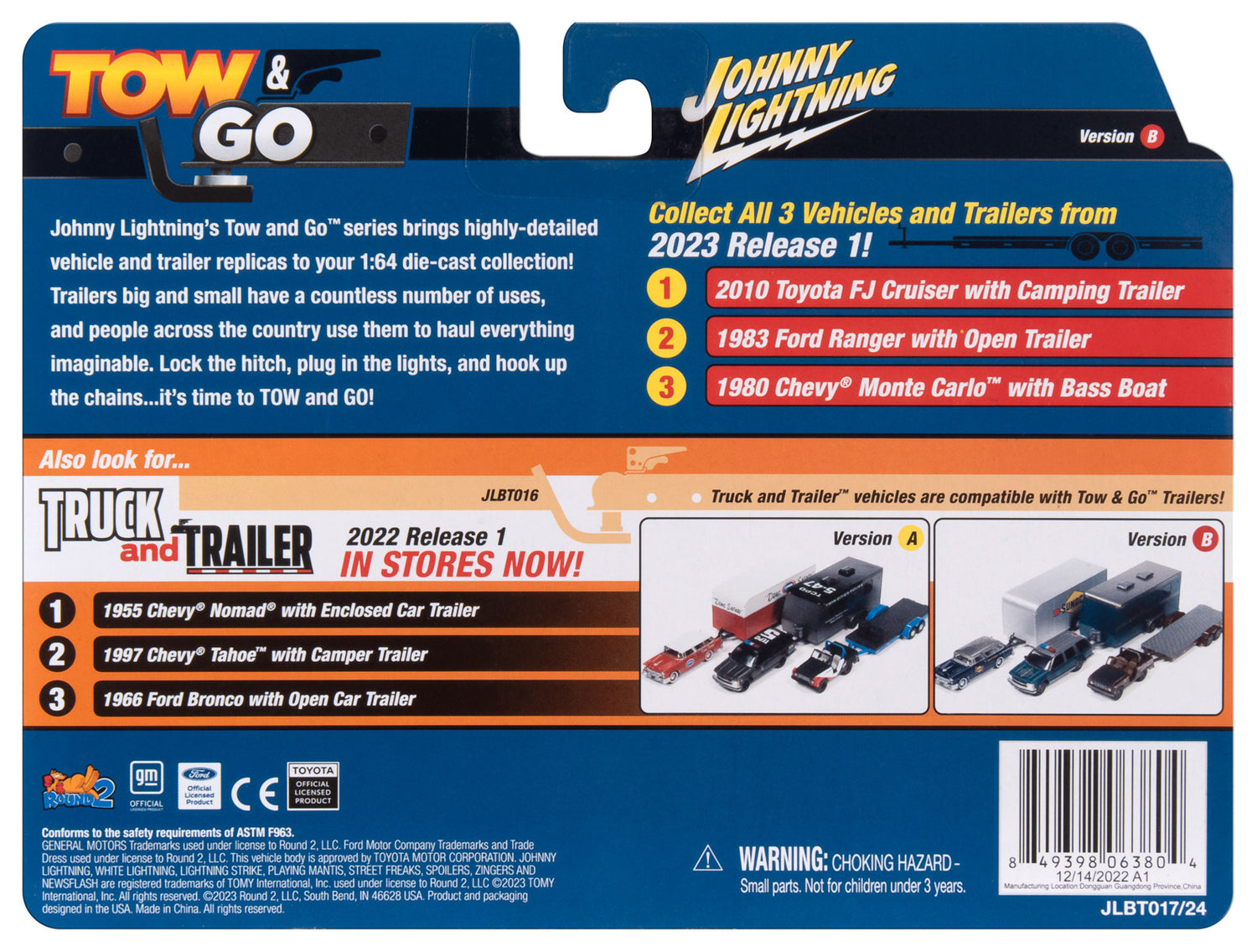 Johnny Lightning 1983 Ford Ranger w/Open Trailer (Metallic Silver) 1:64 Diecast