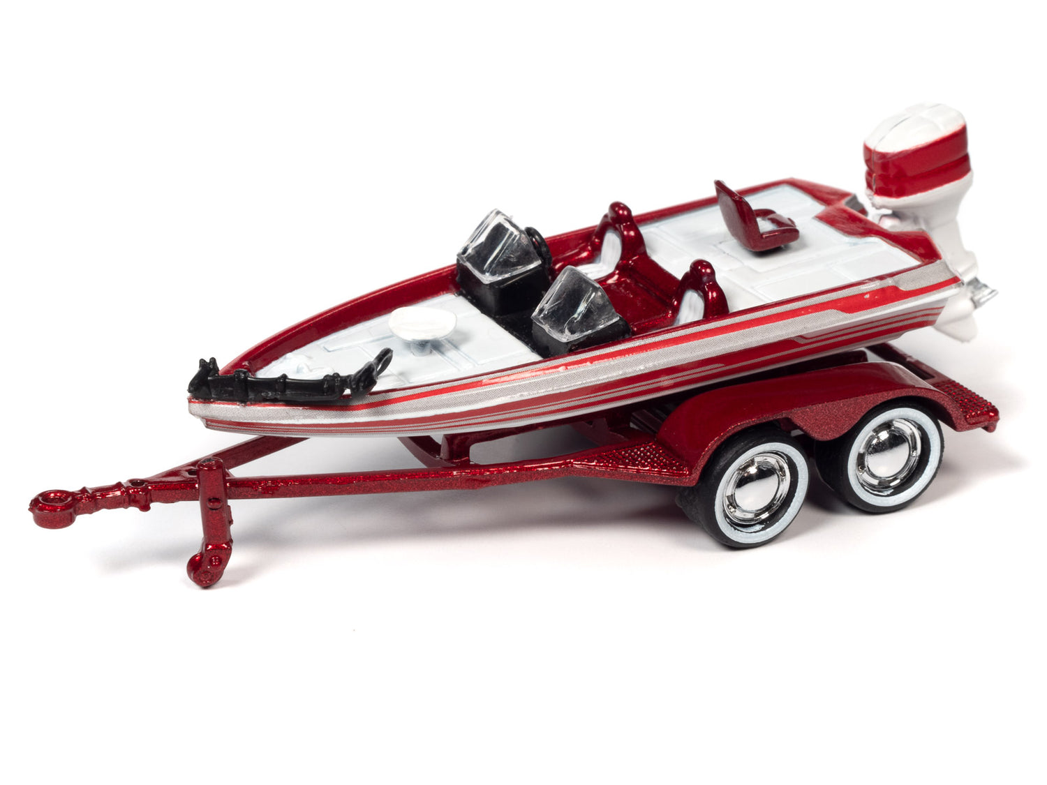 Johnny Lightning 1965 Chevy Stepside Pickup w/Bass Boat and Trailer 1:64 Diecast