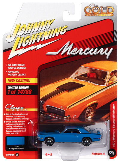 Johnny Lightning Classic Gold 1970 Mercury Cougar Eliminator (Competiton Blue) 1:64 Scale Diecast
