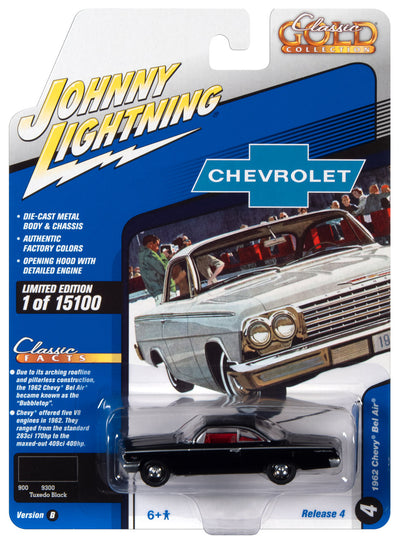 Johnny Lightning Classic Gold 1962 Bel Air Bubbletop (Tuxedo Black) 1:64 Scale Diecast