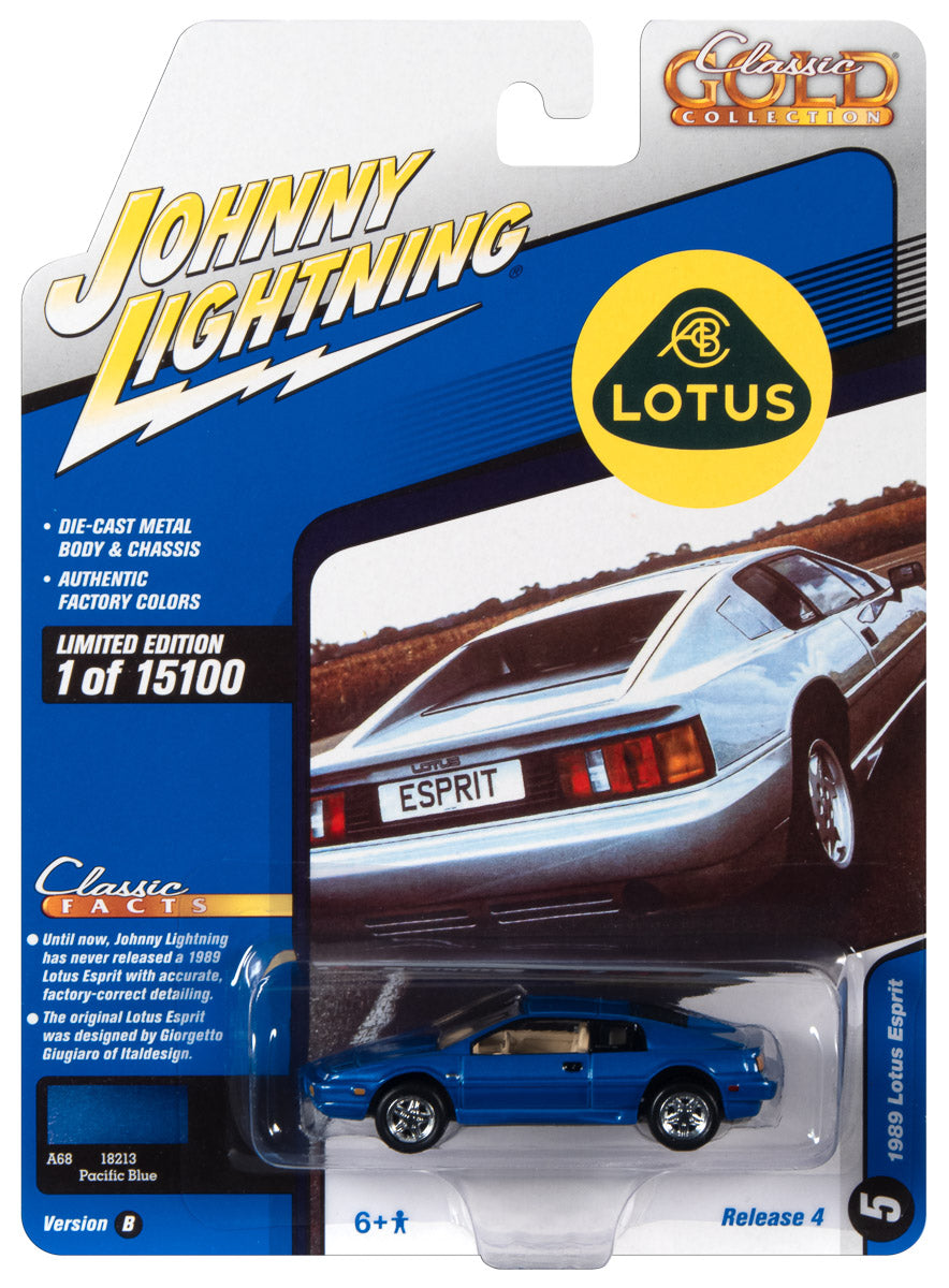 Johnny Lightning Classic Gold 1989 Lotus Esprit (Pacific Blue Pearl) 1:64 Scale Diecast