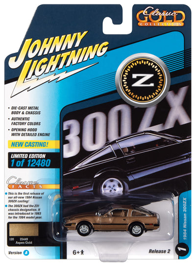 Johnny Lightning Classic Gold 1984 Nissan 300 ZX (Aspen Gold Metallic) 1:64 Scale Diecast