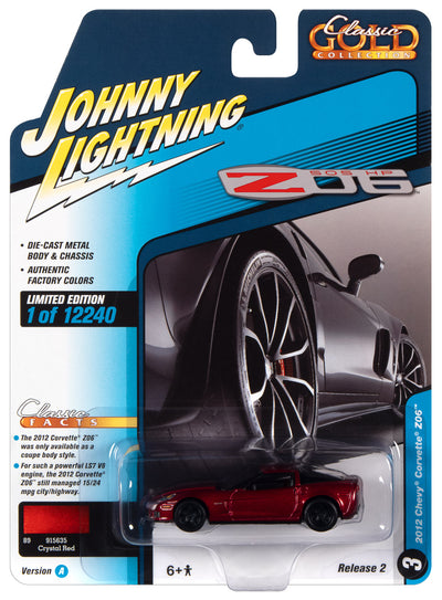 Johnny Lightning Classic Gold 2012 Chevrolet Corvette Z06 (Crystal Red Metallic) 1:64 Scale Diecast