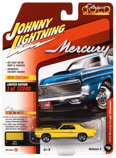 Johnny Lightning Classic Gold 1969 Mercury Cougar Eliminator (Yellow) 1:64 Scale Diecast