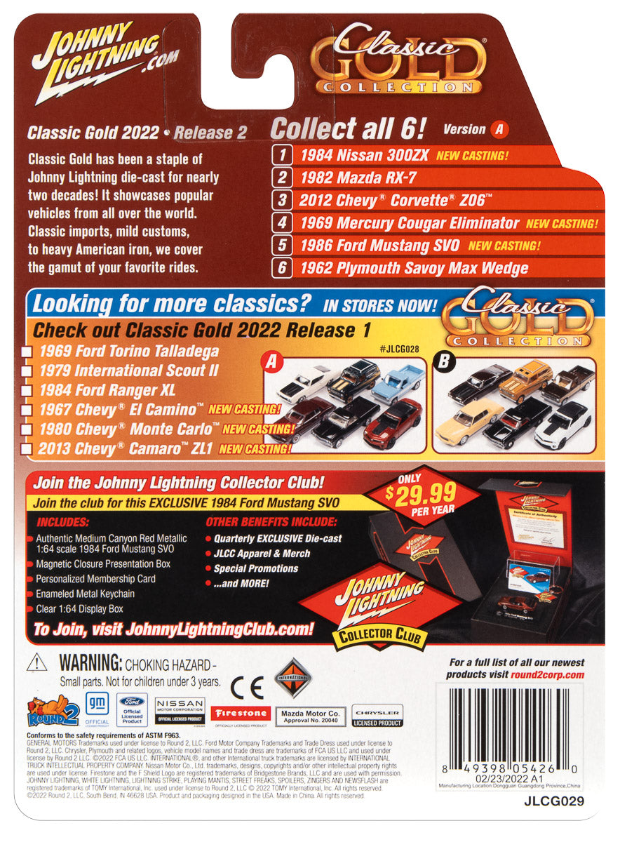 Back of Johnny Lightning classic gold collection Version B package 