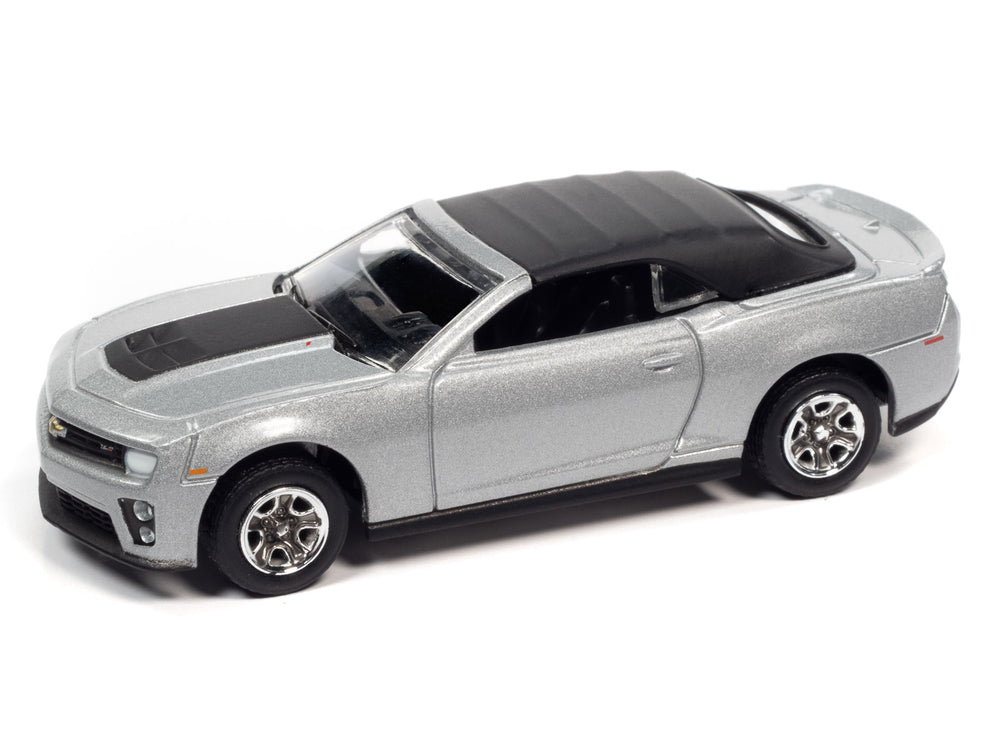 Johnny Lightning 2012 Chevrolet Camaro ZL1 Convertible (Silver) with Collector Tin 1:64 Diecast
