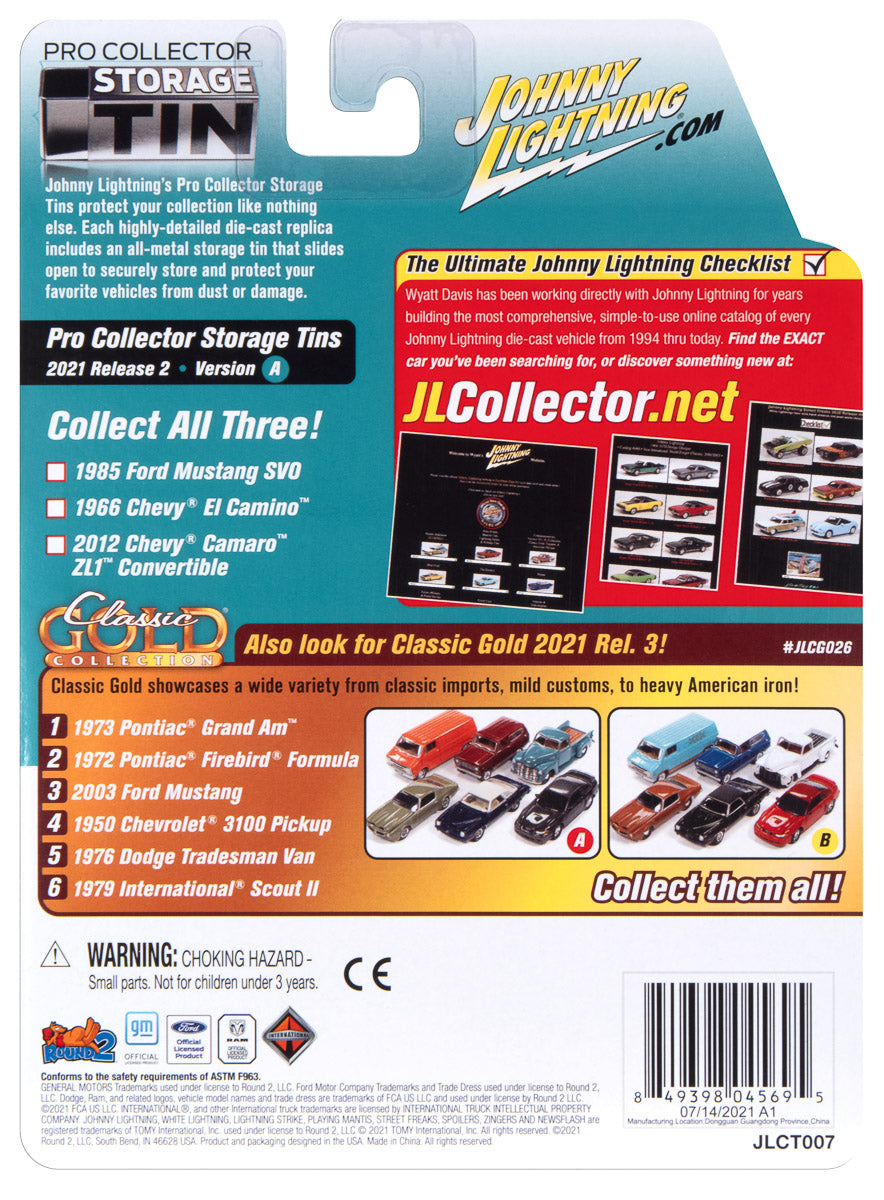 Johnny Lightning 2012 Chevrolet Camaro ZL1 Convertible (Silver) with Collector Tin 1:64 Diecast