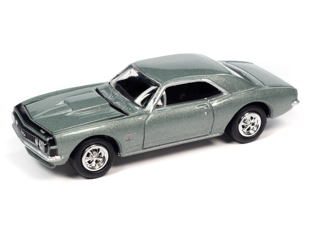 Johnny Lightning NICKEY 1967 Chevrolet Camaro (Mountain Green) with Collector Tin 1:64 Diecast