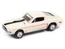 Johnny Lightning 1968 Ford Mustang GT 428 Cobra Jet (Wimbledon White) with Collector Tin 1:64 Diecast