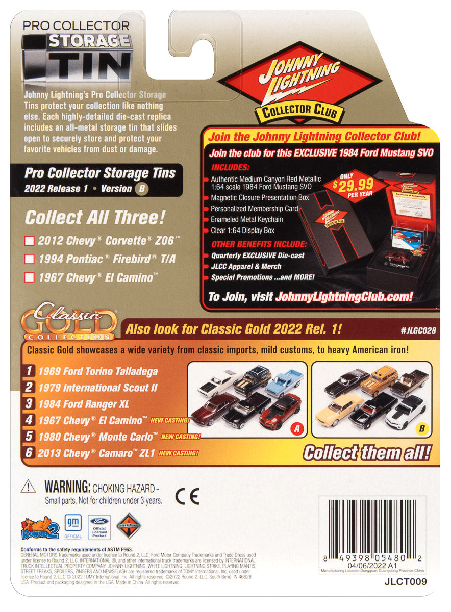 Johnny Lightning 2012 Chevrolet Corvette Z06 - (Inferno Orange) with Collector Tin 1:64 Diecast